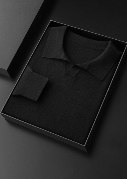 Premium Cashmere Buttonless Sweater Polo, view 10