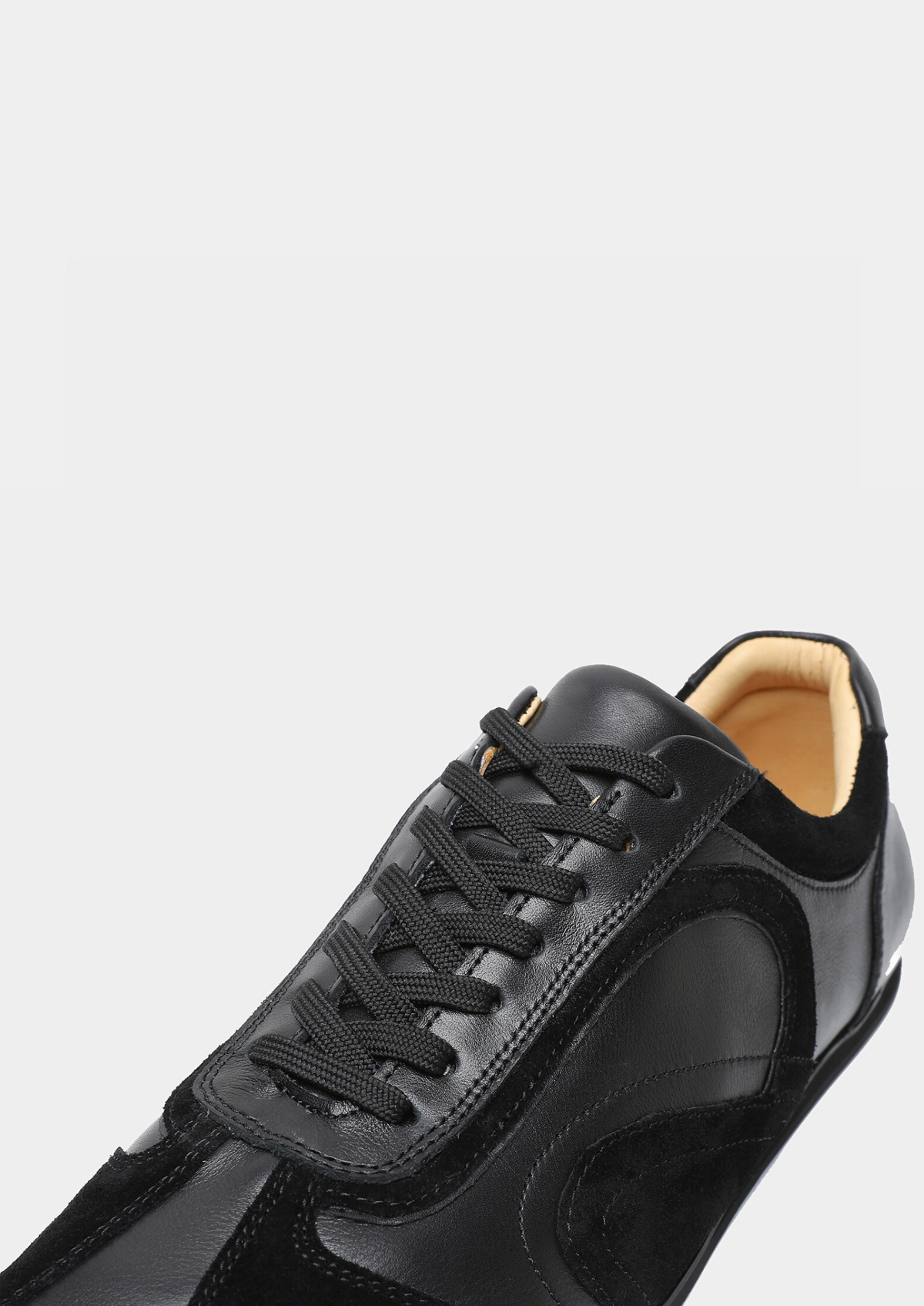 Black Retro Hybrid Suede Leather Runner, view 3