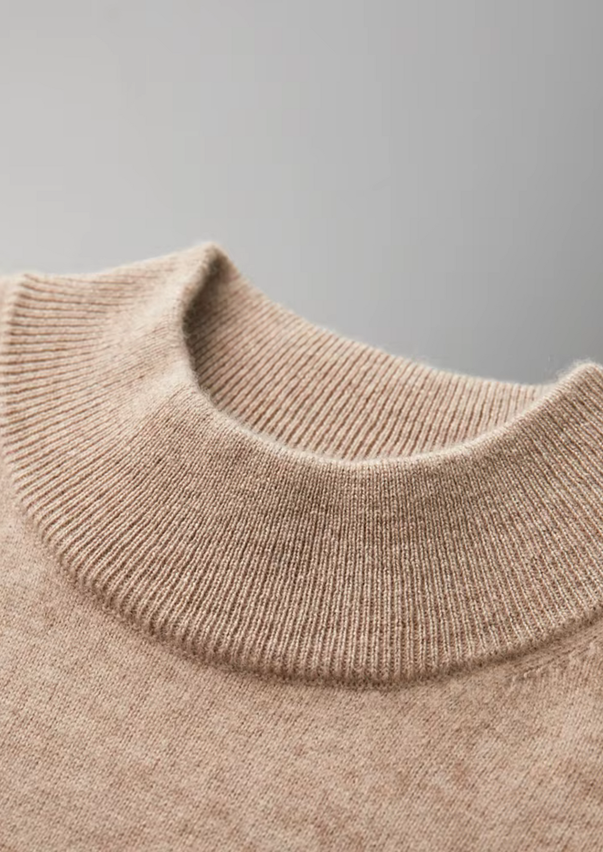 Premium Cashmere Mock Neck T-Shirt, view 18