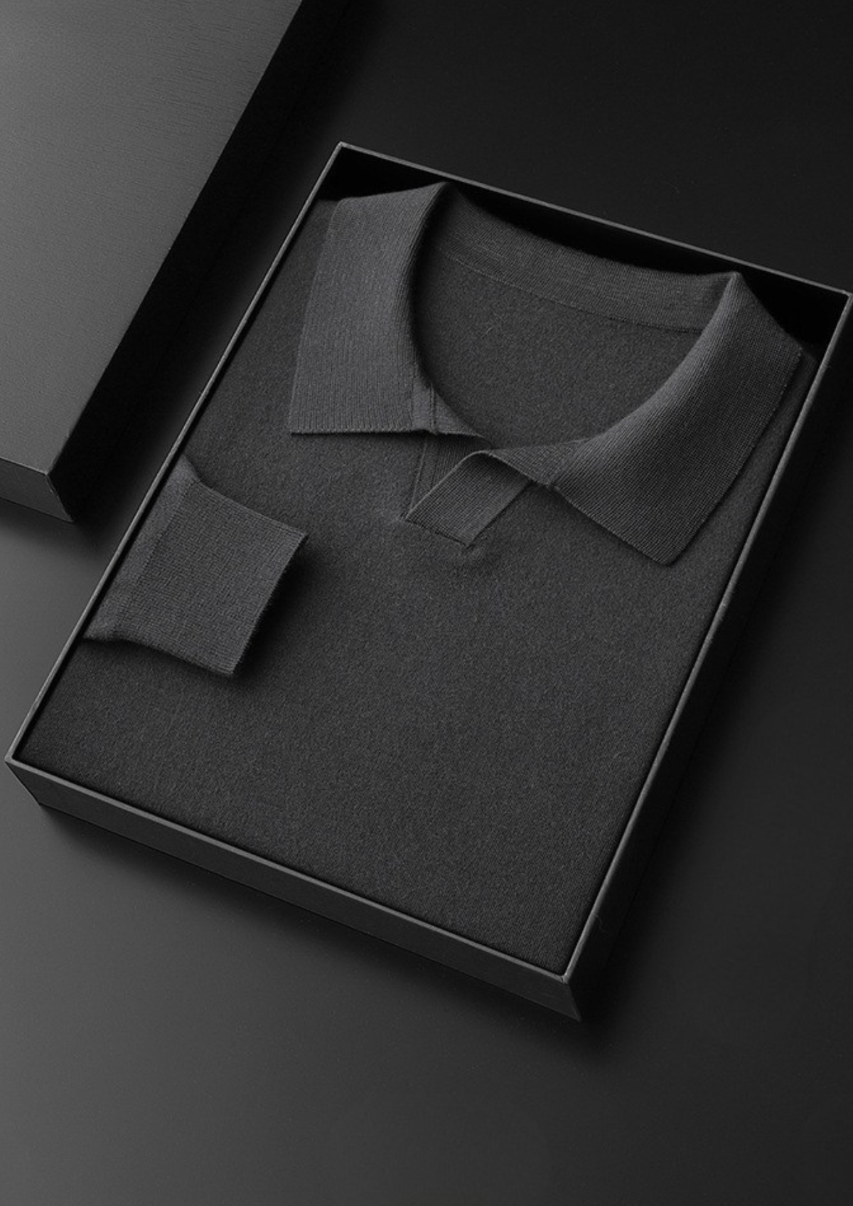 Premium Cashmere Buttonless Sweater Polo, view 9