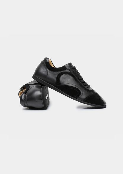Black Retro Hybrid Suede Leather Runner, view 2