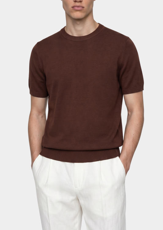 Essential Coffee Knitted Crewneck T-Shirt, view 1
