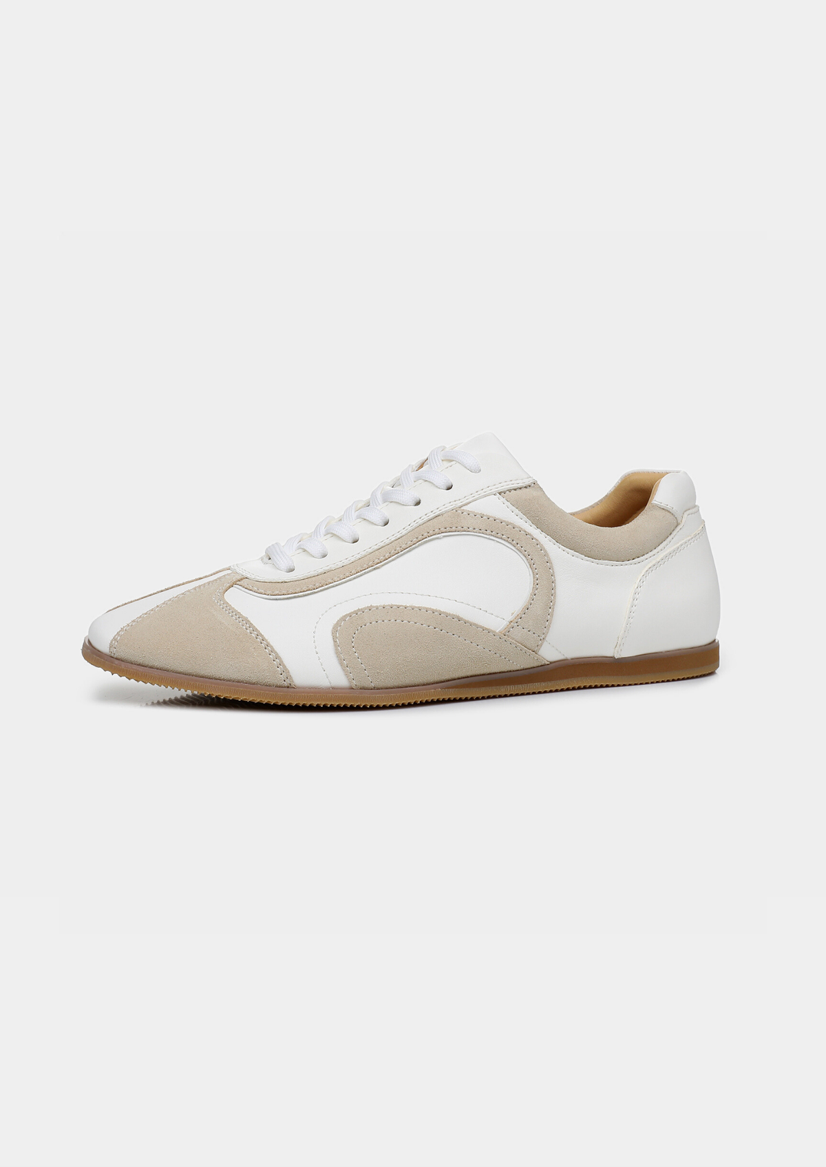 White Retro Hybrid Suede Leather Runner, view 5