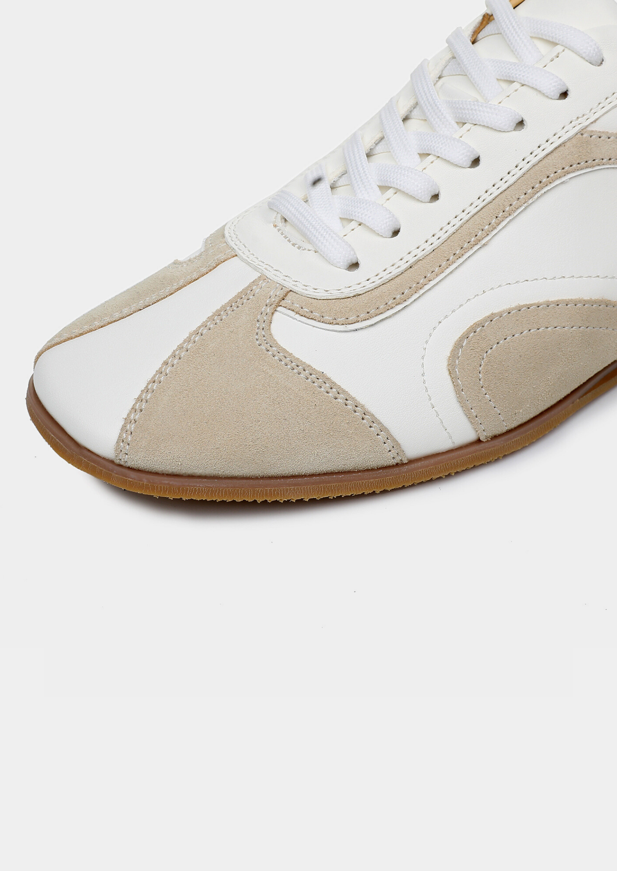 White Retro Hybrid Suede Leather Runner, view 3