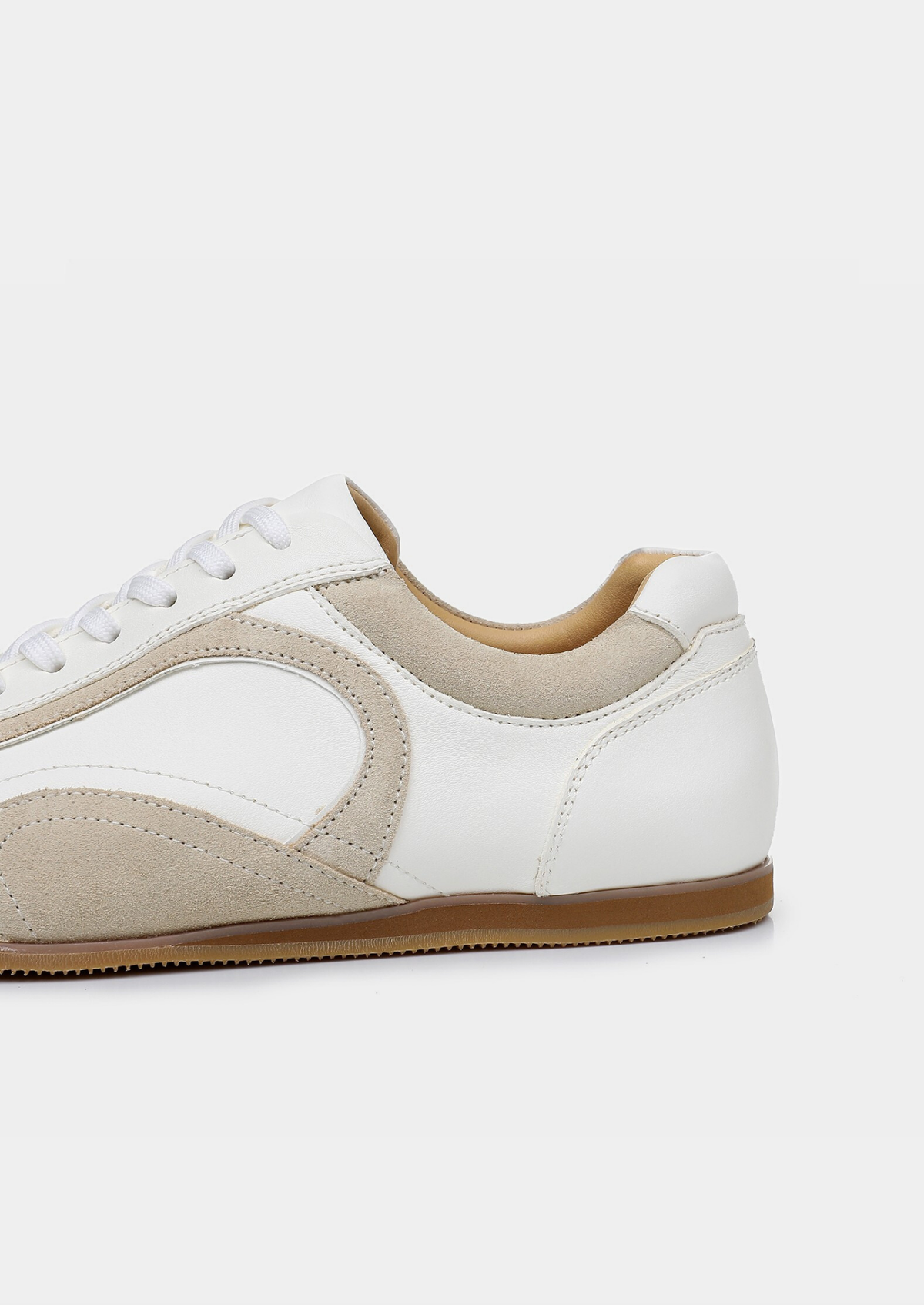 White Retro Hybrid Suede Leather Runner, view 4