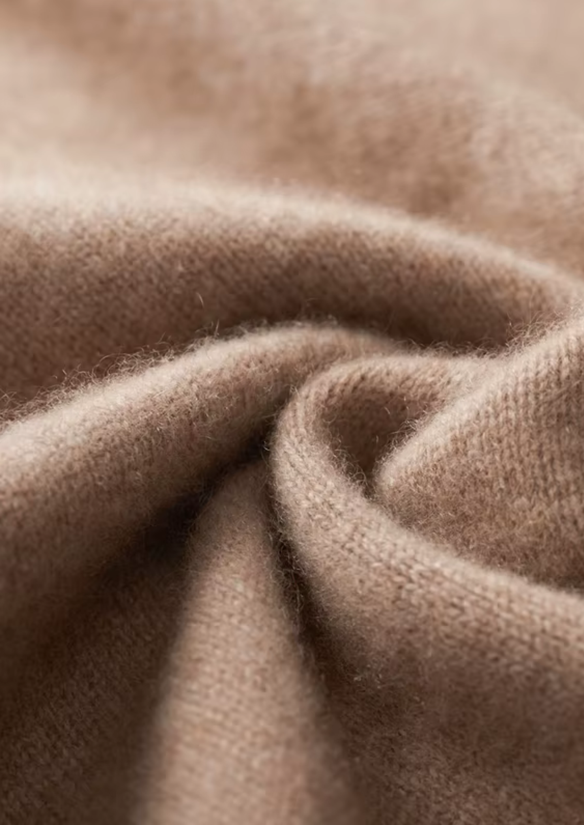 Pure Cashmere Beige Funnel Neck Cardigan, view 9