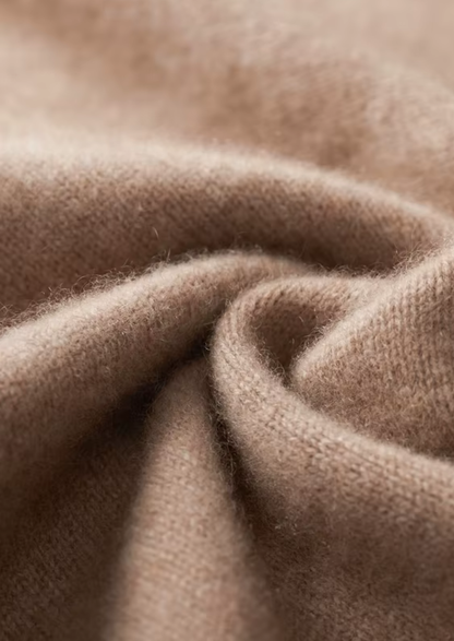 Pure Cashmere Beige Funnel Neck Cardigan, view 9