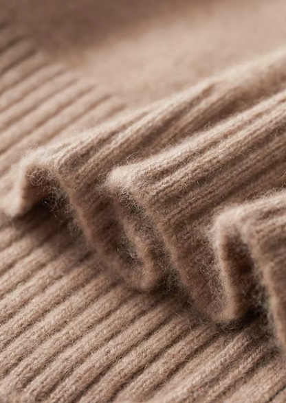 Pure Cashmere Beige Funnel Neck Cardigan, view 8