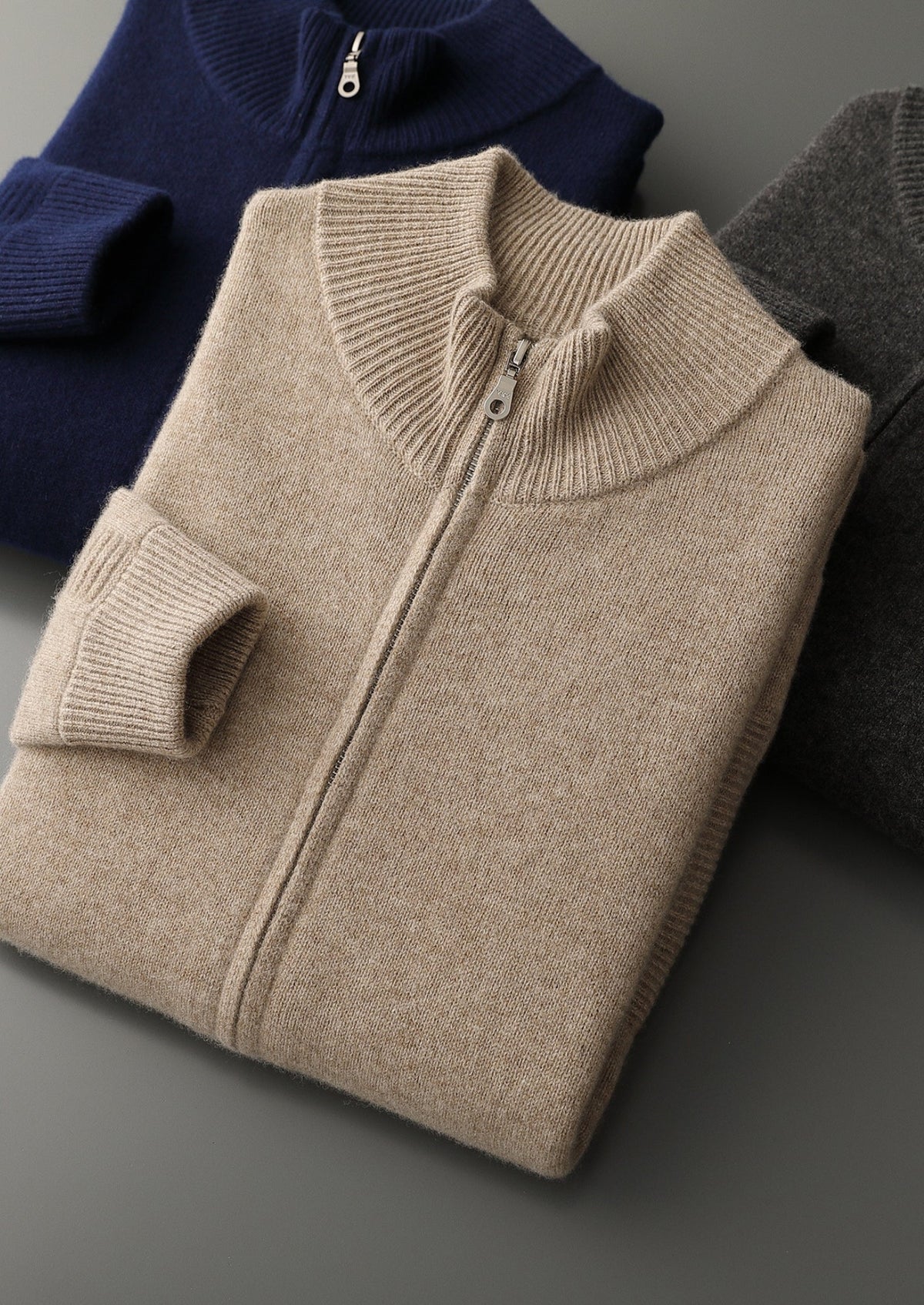 Pure Extra-Fine Merino Wool Essential Dual Zip Cardigan, view 16