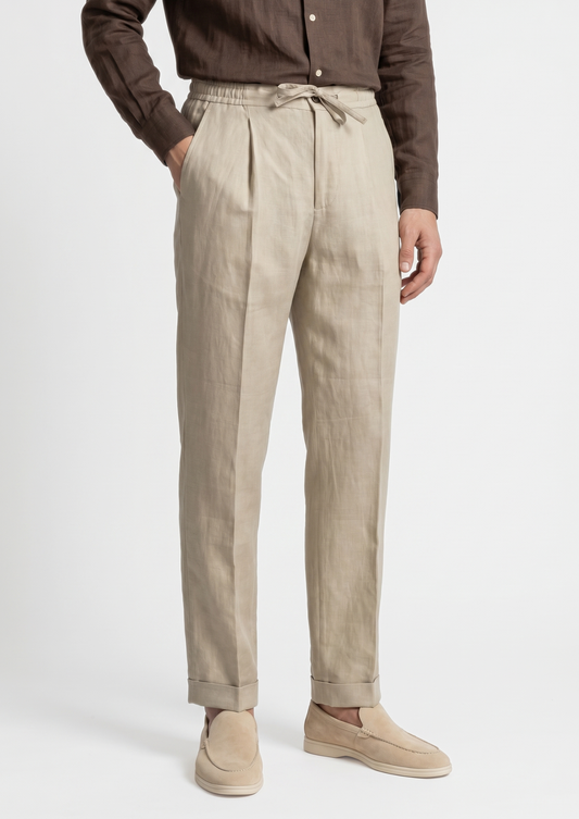 Drawstring Coastal Trousers - Sand, view 1