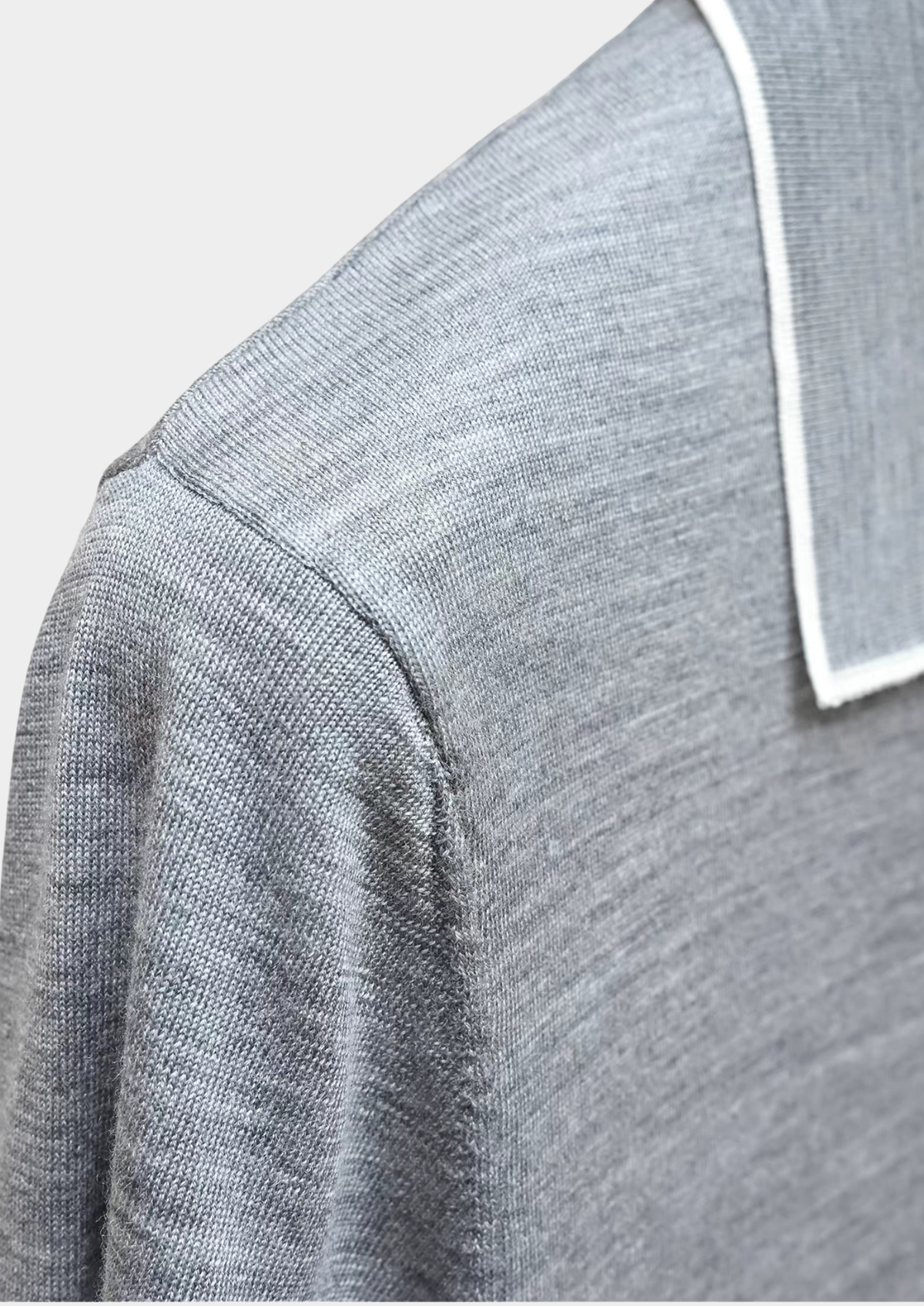 Ellis Light Gray Lightweight Polo Shirt, view 5
