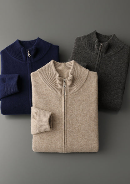 Pure Extra-Fine Merino Wool Essential Dual Zip Cardigan, view 17