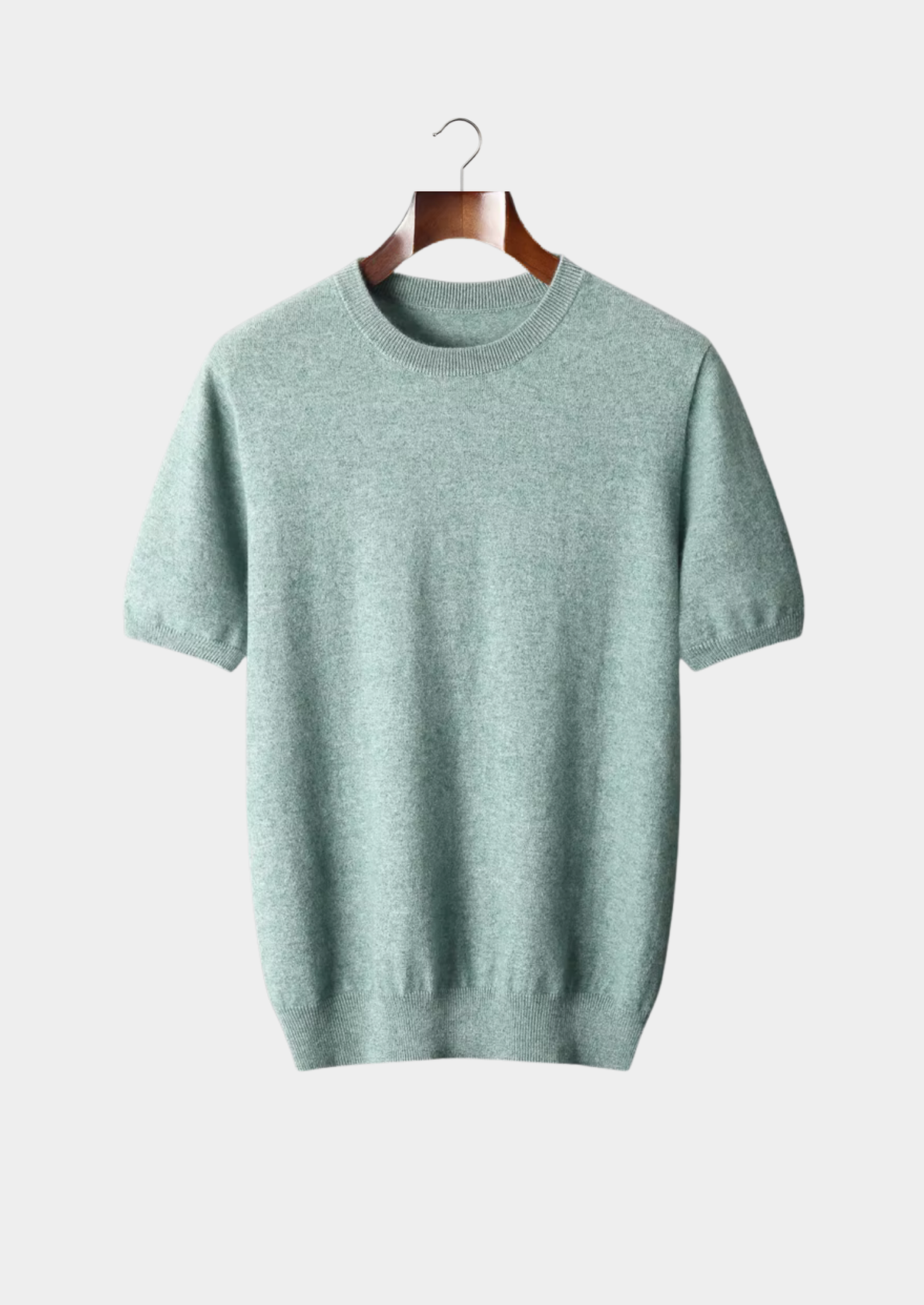 Premium Cashmere Classic Crewneck T-Shirt - Verdant Slate, view 1