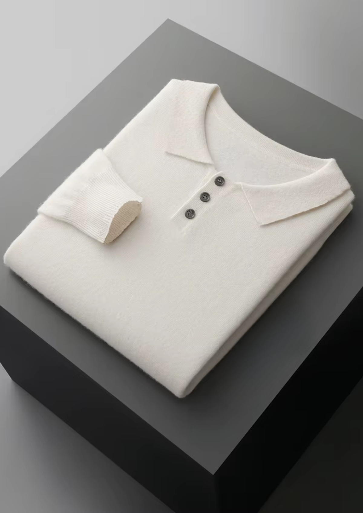 Pure Extra-Fine Merino Wool Classic Sweater Polo, view 13