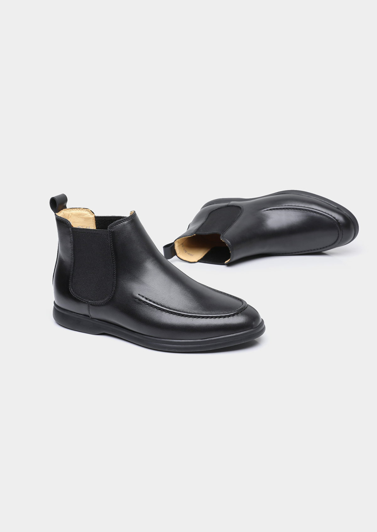 Black Leather Chelsea Boot, view 2