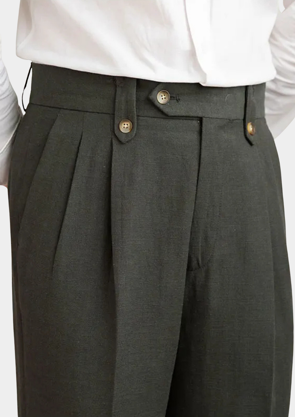 Nora Pleated Coastal Trousers - Olive, view 4