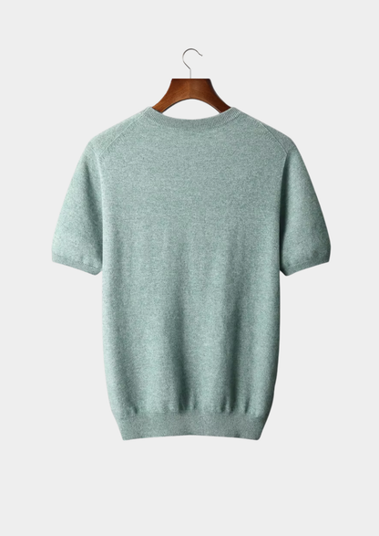 Premium Cashmere Classic Crewneck T-Shirt - Verdant Slate, view 2