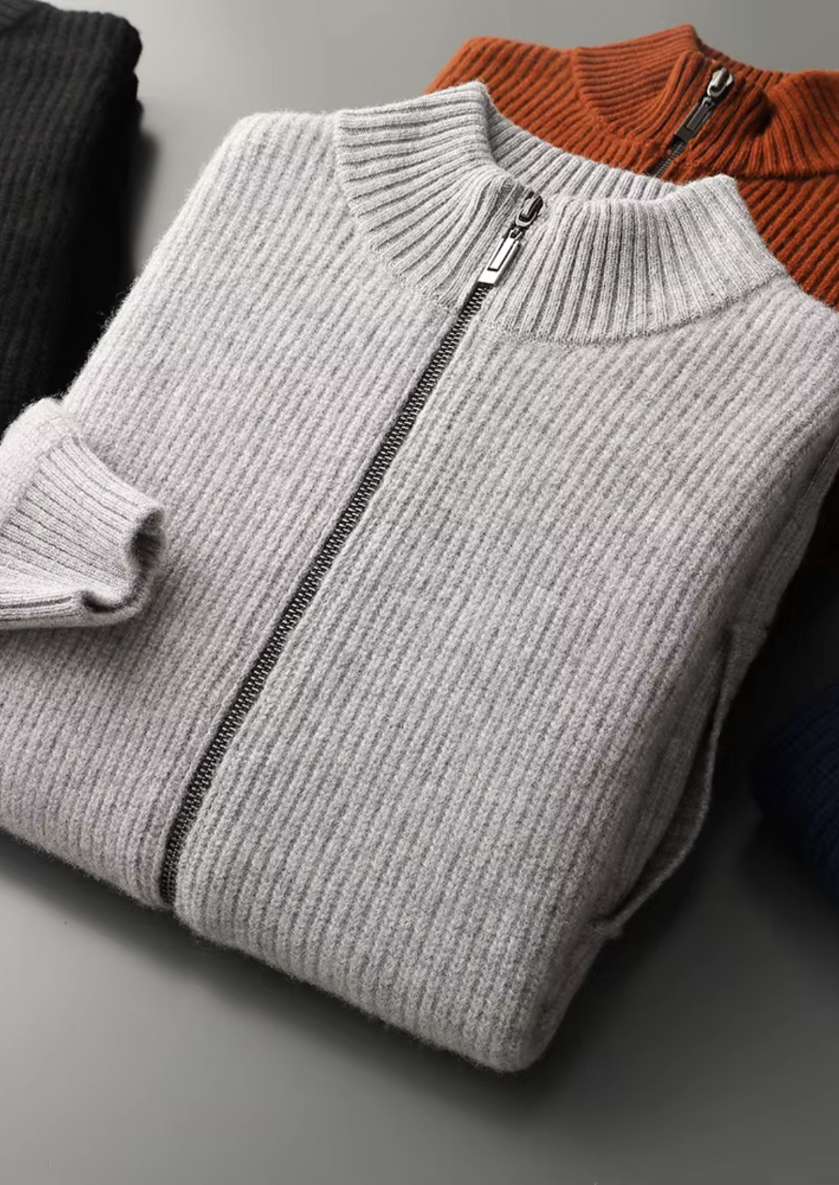 Pure Extra-Fine Merino Wool Ribbed Cardigan, view 15