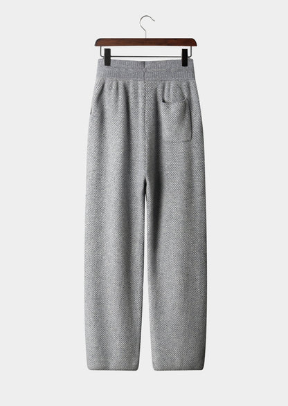 Pure Extra-Fine Merino Wool Jaquard Trousers, view 2