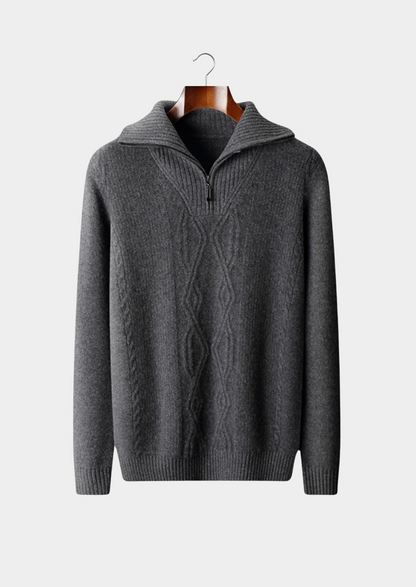Pure Extra-Fine Merino Wool Half Zip Sweater, view 3