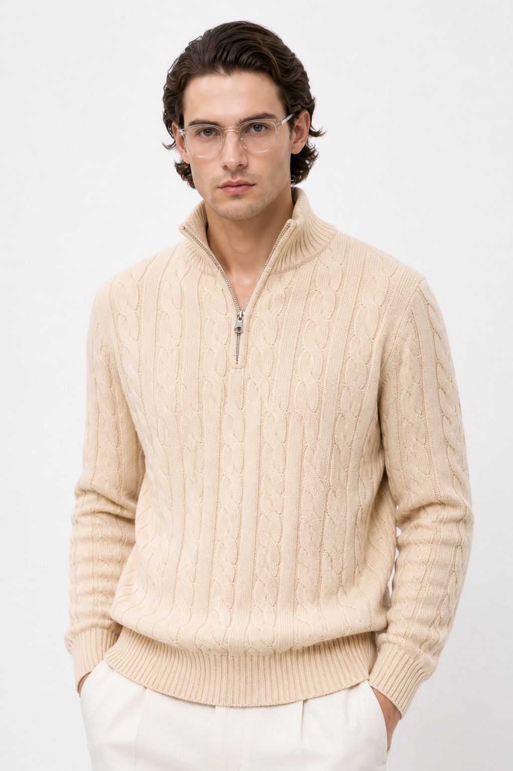 Sestriere Cable-Knit Half-Zip