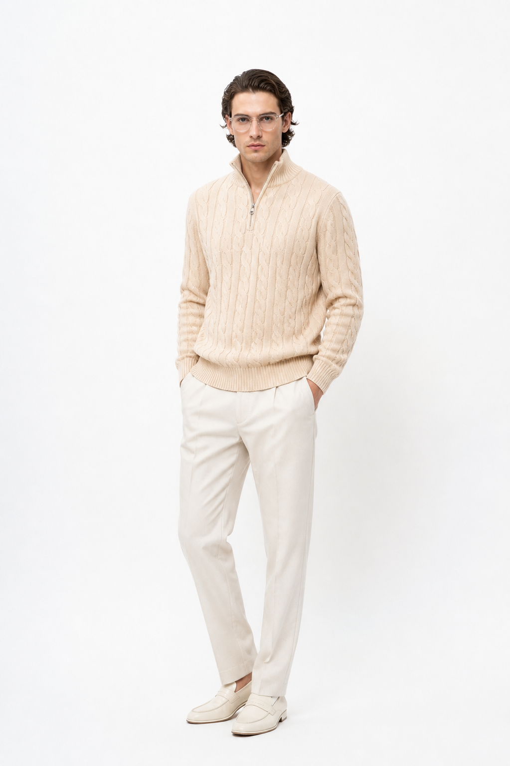 Sestriere Cable-Knit Half-Zip