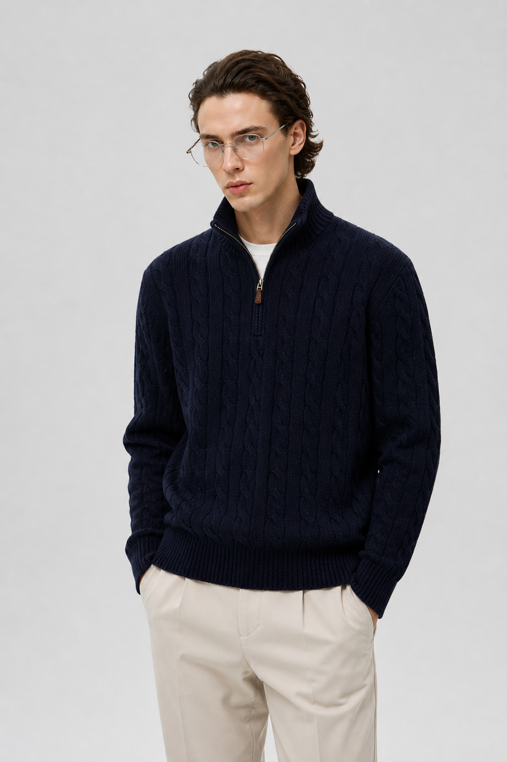 Sestriere Cable-Knit Half-Zip
