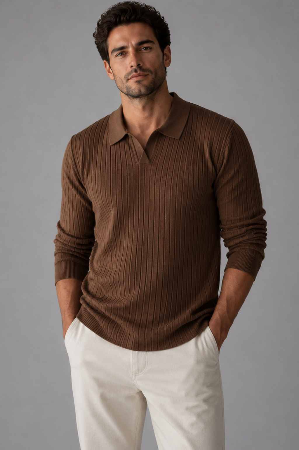 Zoagli Long-Sleeve Knit Polo
