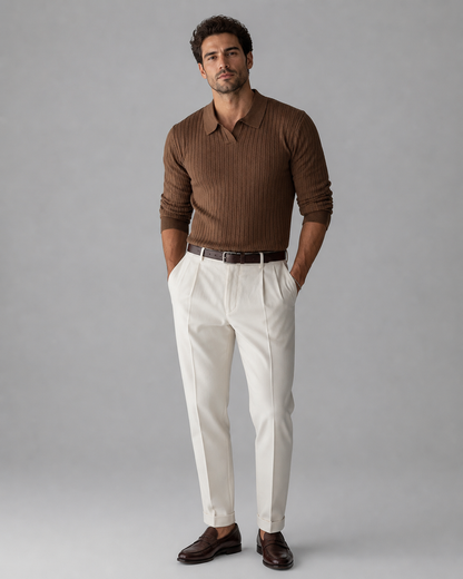 Zoagli Long-Sleeve Knit Polo