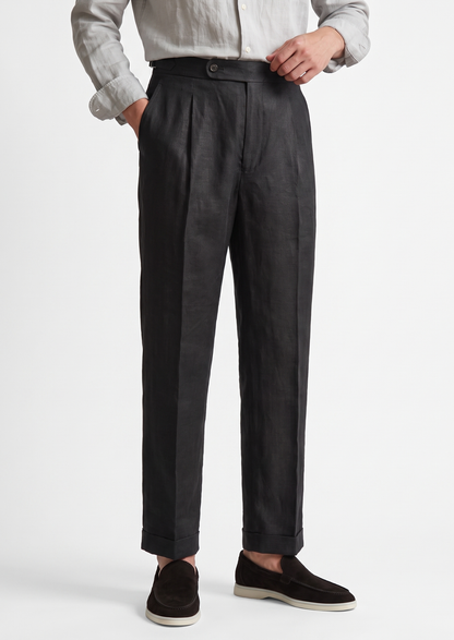 Velia Pleated Coastal Trousers - Black, view 4