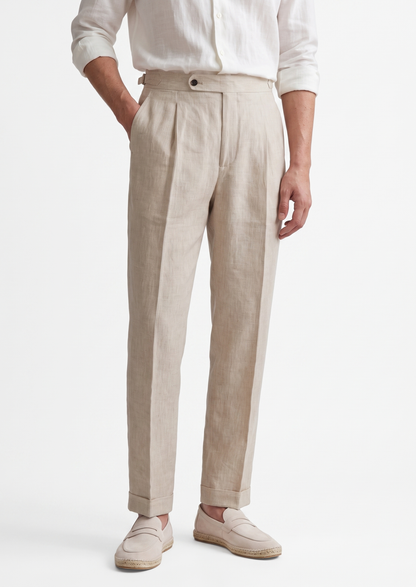 Velia Pleated Coastal Trousers - Ivory, view 1