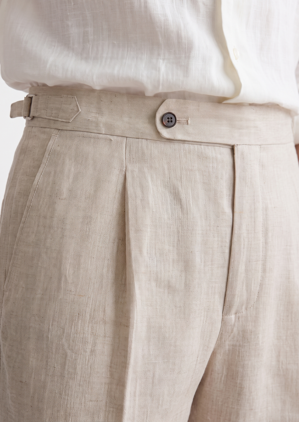 Velia Pleated Coastal Trousers - Ivory, view 2