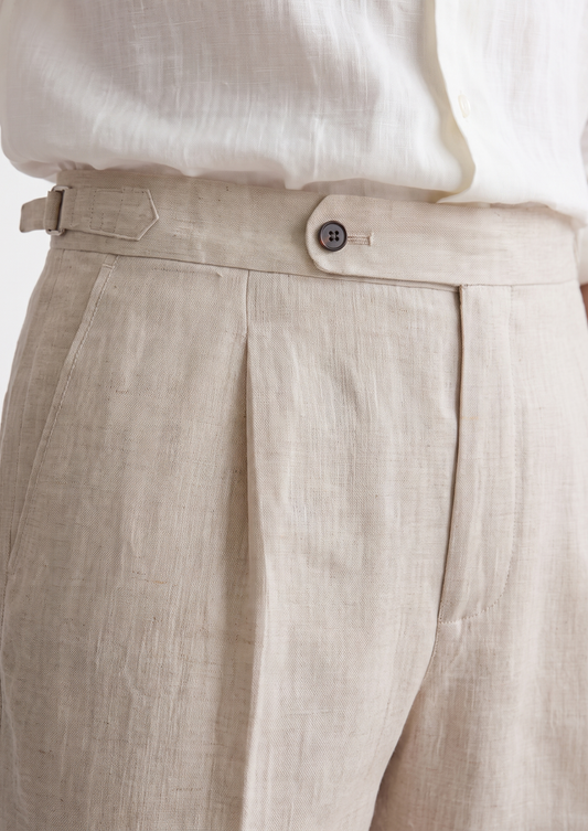 Velia Pleated Coastal Trousers - Ivory, view 2