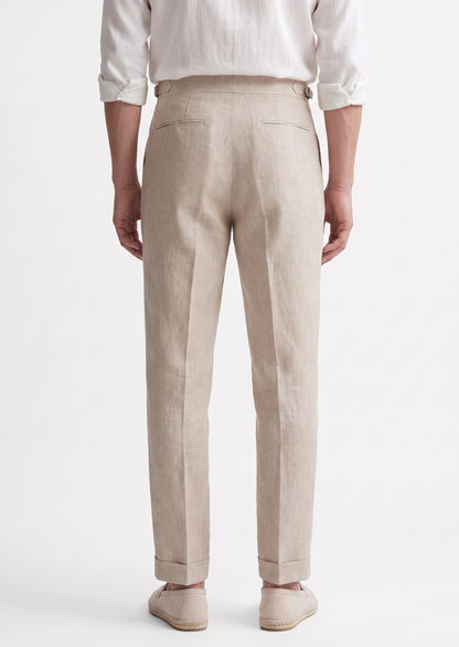 Velia Pleated Coastal Trousers - Ivory, view 4