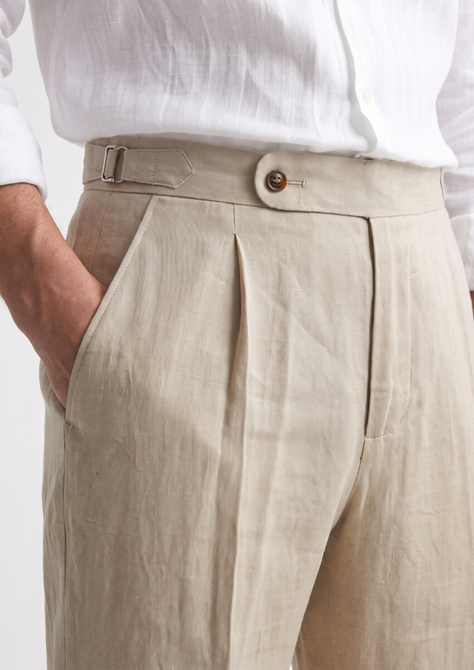 Velia Pleated Coastal Trousers - Sand, view 2