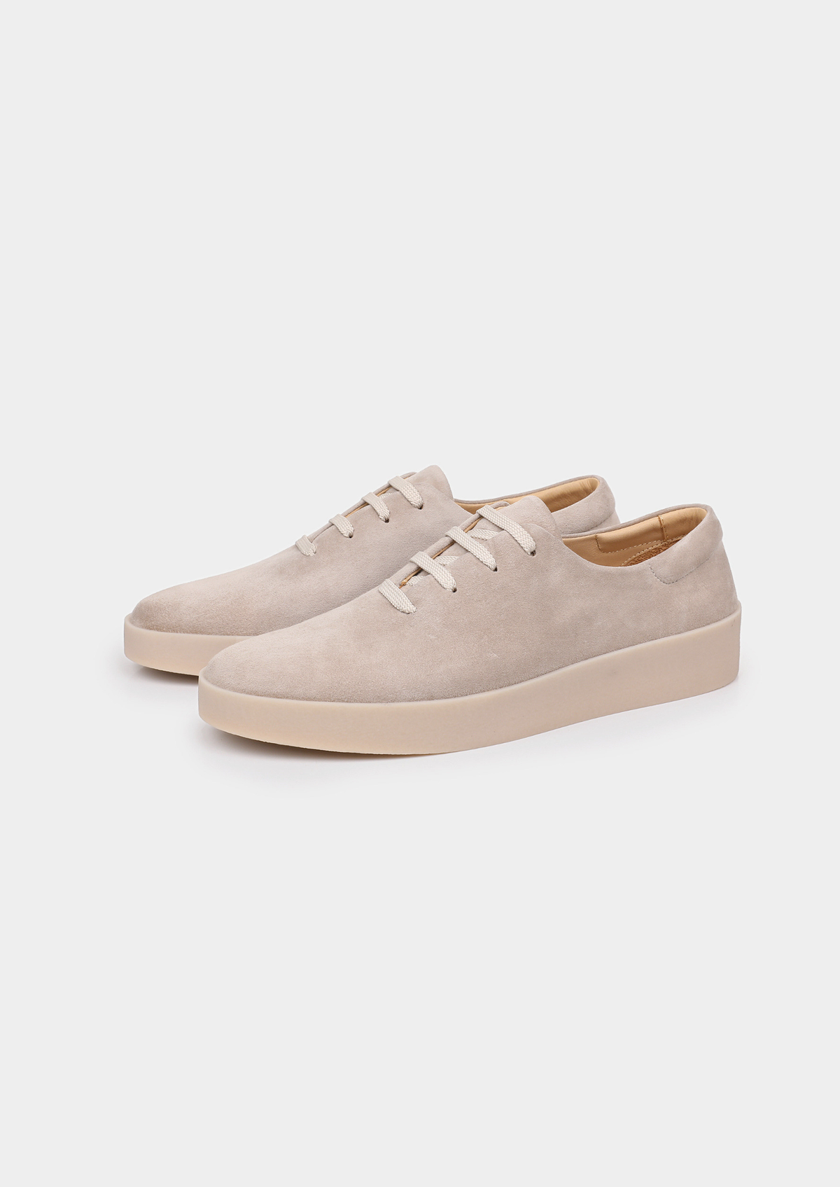Light Gray Minimal Suede Sneakers, view 1