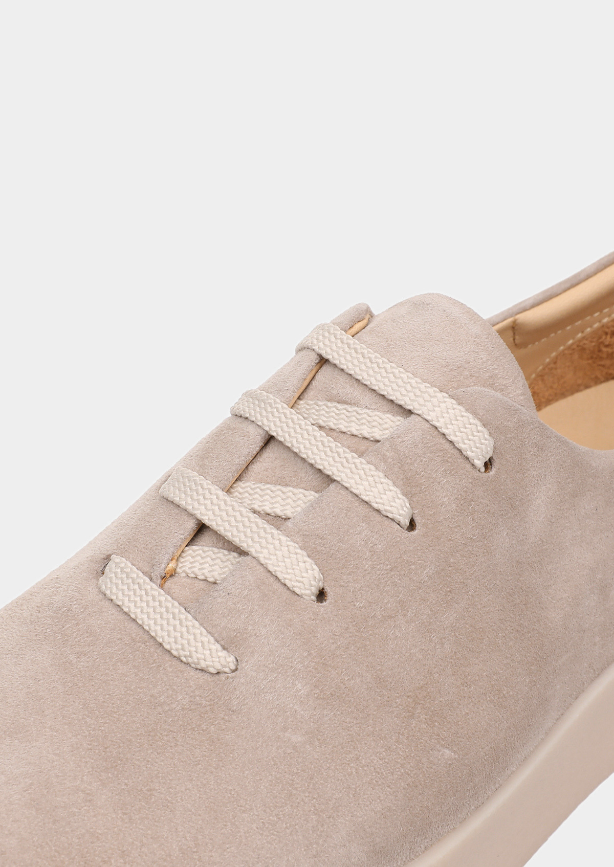 Light Gray Minimal Suede Sneakers, view 3
