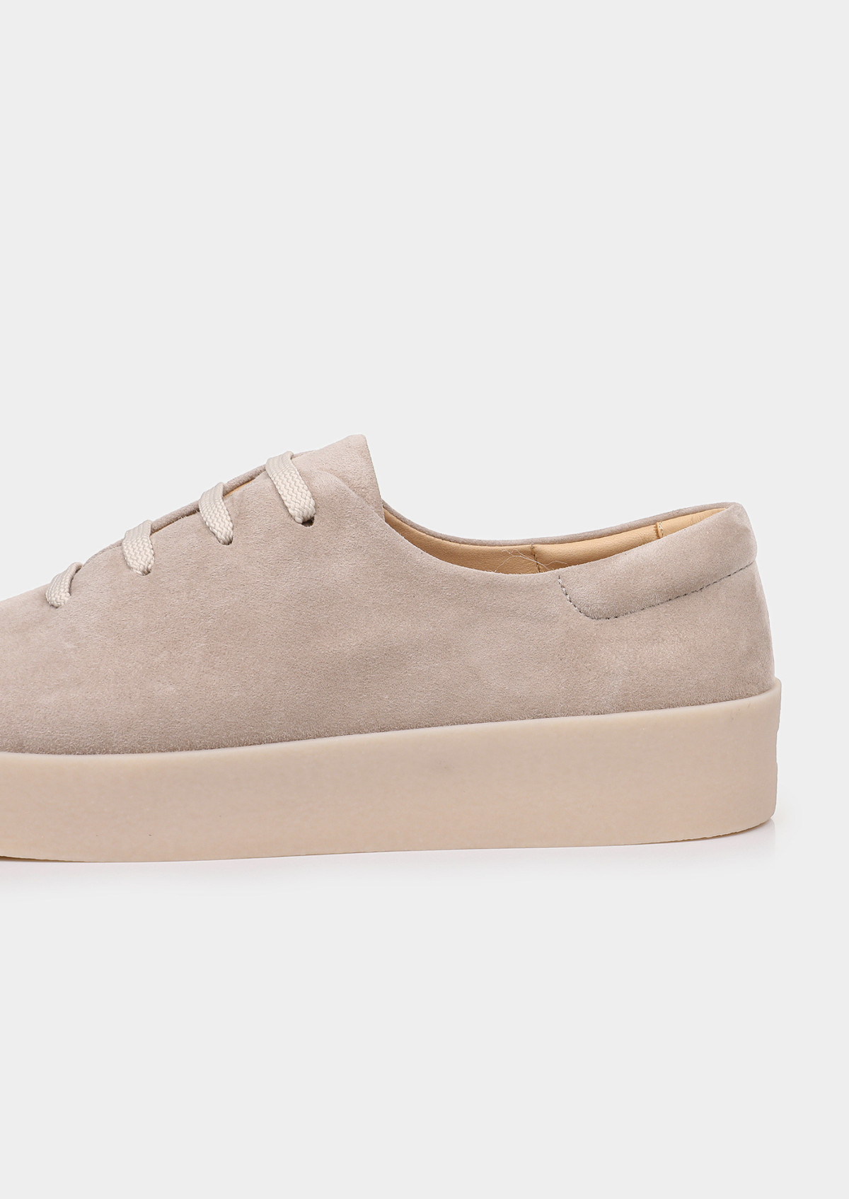 Light Gray Minimal Suede Sneakers, view 6