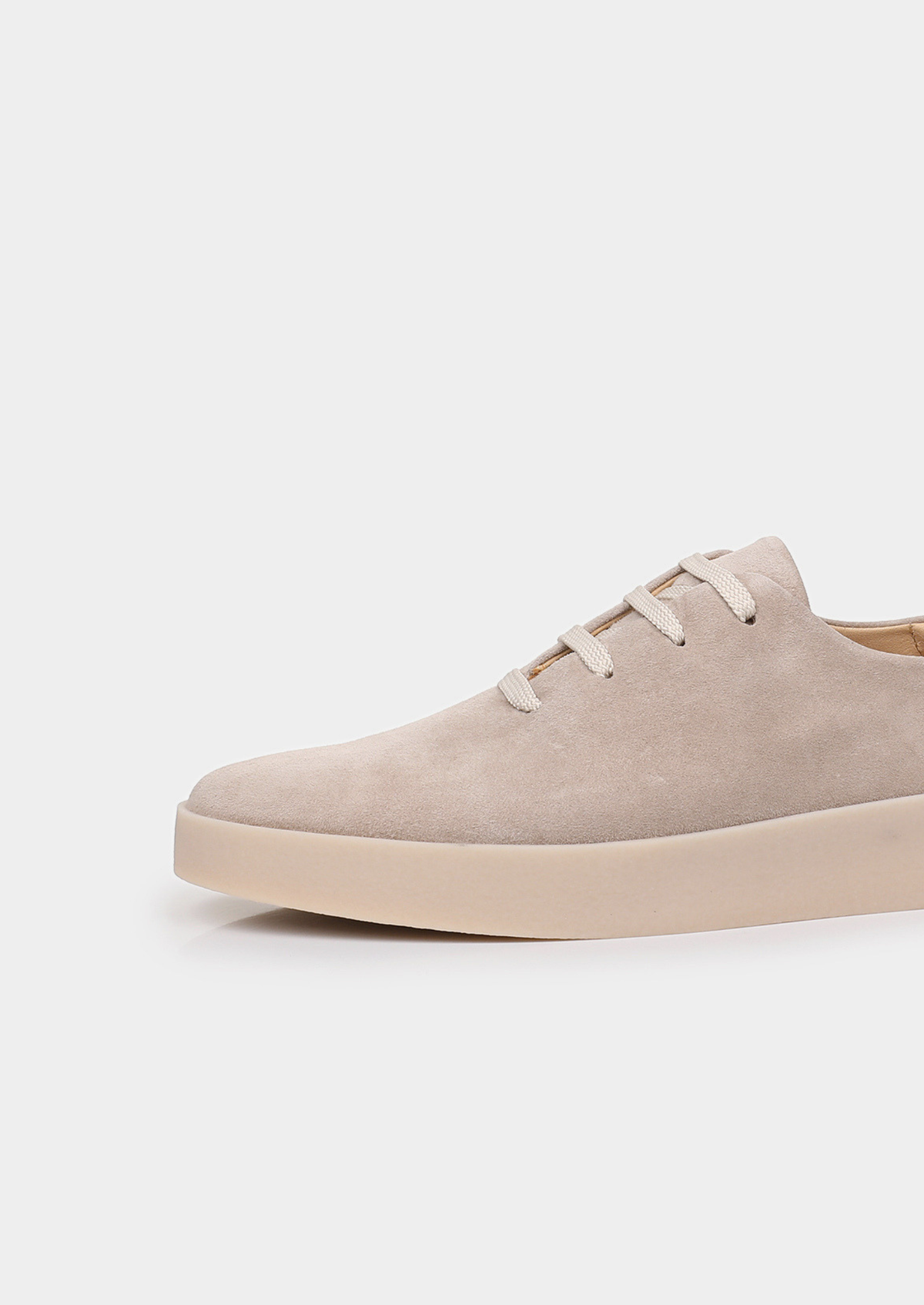 Light Gray Minimal Suede Sneakers, view 5