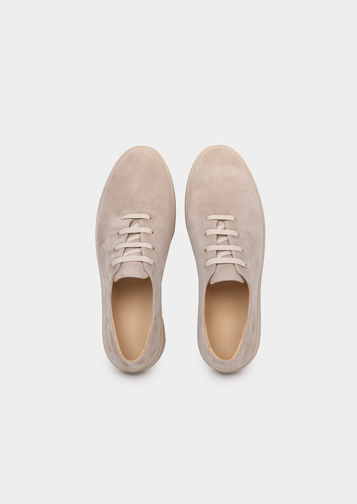 Light Gray Minimal Suede Sneakers, view 4
