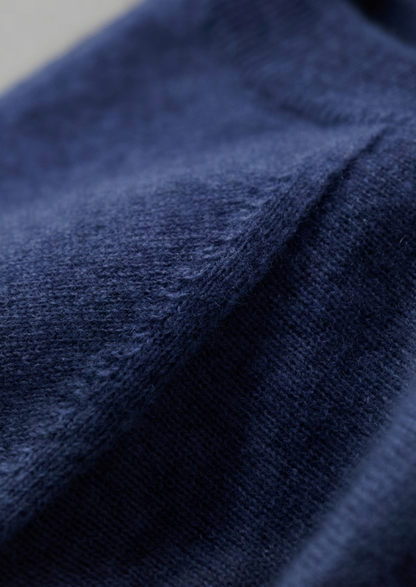 Premium Cashmere Classic Crewneck T-Shirt - Navy Blue, view 2