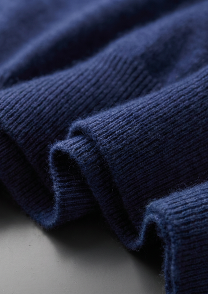 Premium Cashmere Classic Crewneck T-Shirt - Navy Blue, view 5