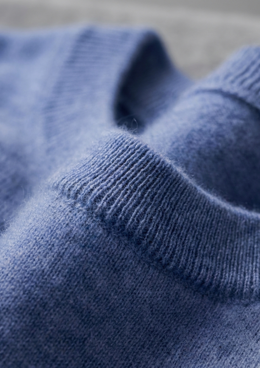 Premium Cashmere Classic Crewneck T-Shirt - Deep Atlantic, view 2