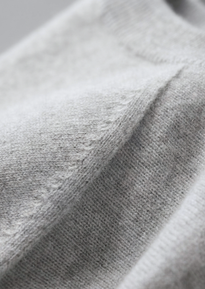 Premium Cashmere Classic Crewneck T-Shirt - Light Gray, view 5