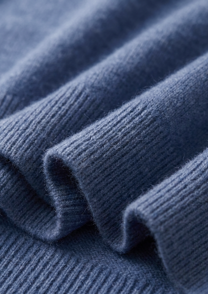 Premium Cashmere Classic Crewneck T-Shirt - Deep Atlantic, view 4