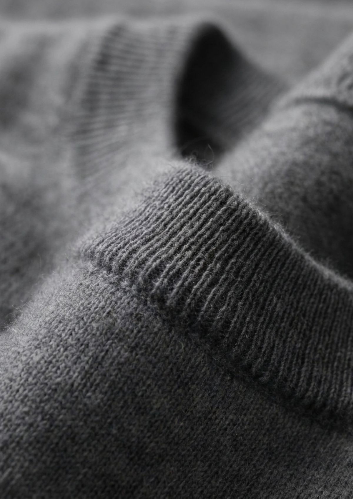 Premium Cashmere Classic Crewneck T-Shirt - Dark Gray, view 2