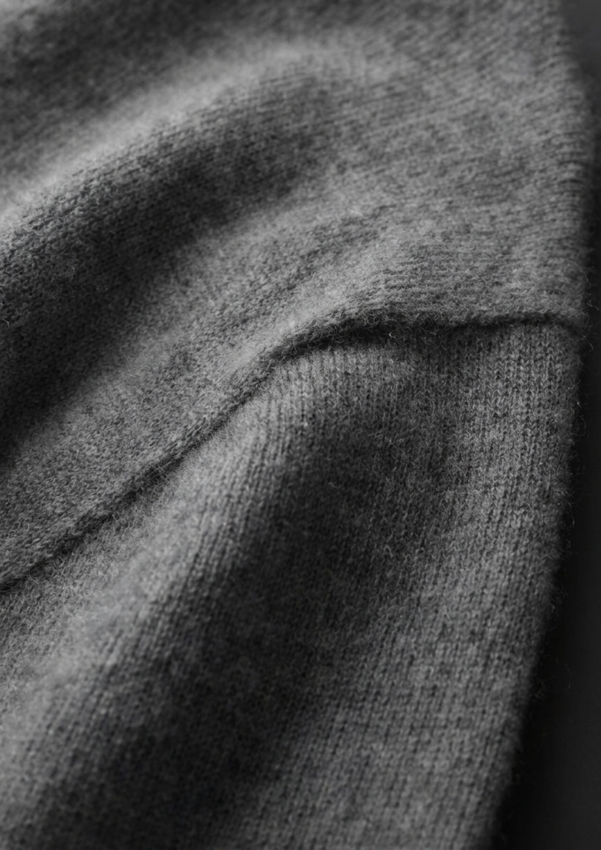 Premium Cashmere Classic Crewneck T-Shirt - Dark Gray, view 6