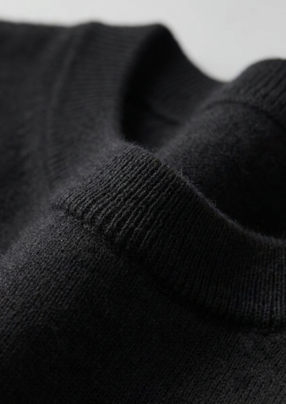 Premium Cashmere Classic Crewneck T-Shirt - Black, view 3