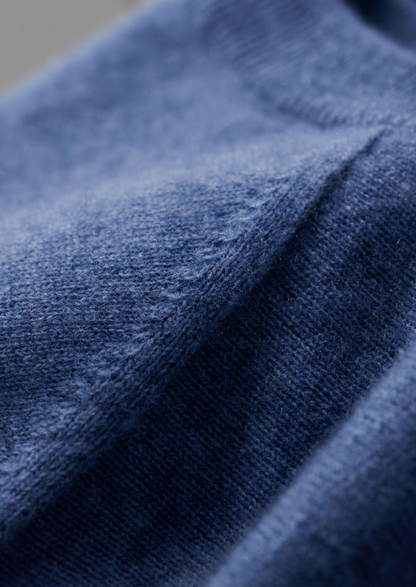 Premium Cashmere Classic Crewneck T-Shirt - Deep Atlantic, view 3
