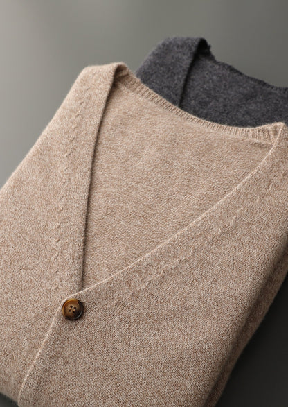 Pure Extra-Fine Merino Wool Classic Button Cardigan, view 15